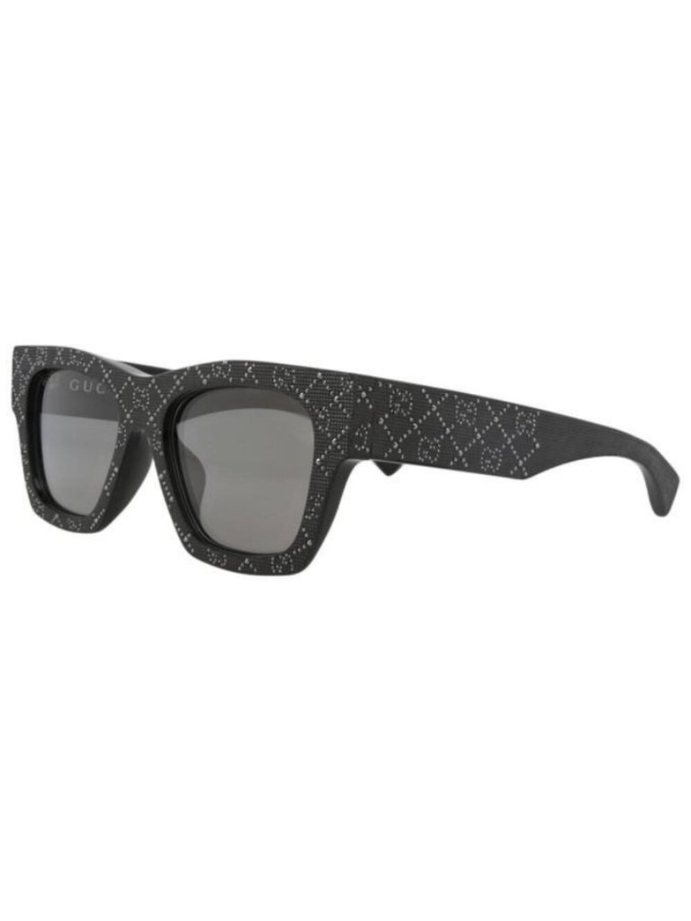 New Gucci Womens Square/Rectangle Black Black Grey Fashion Designer Sunglasses